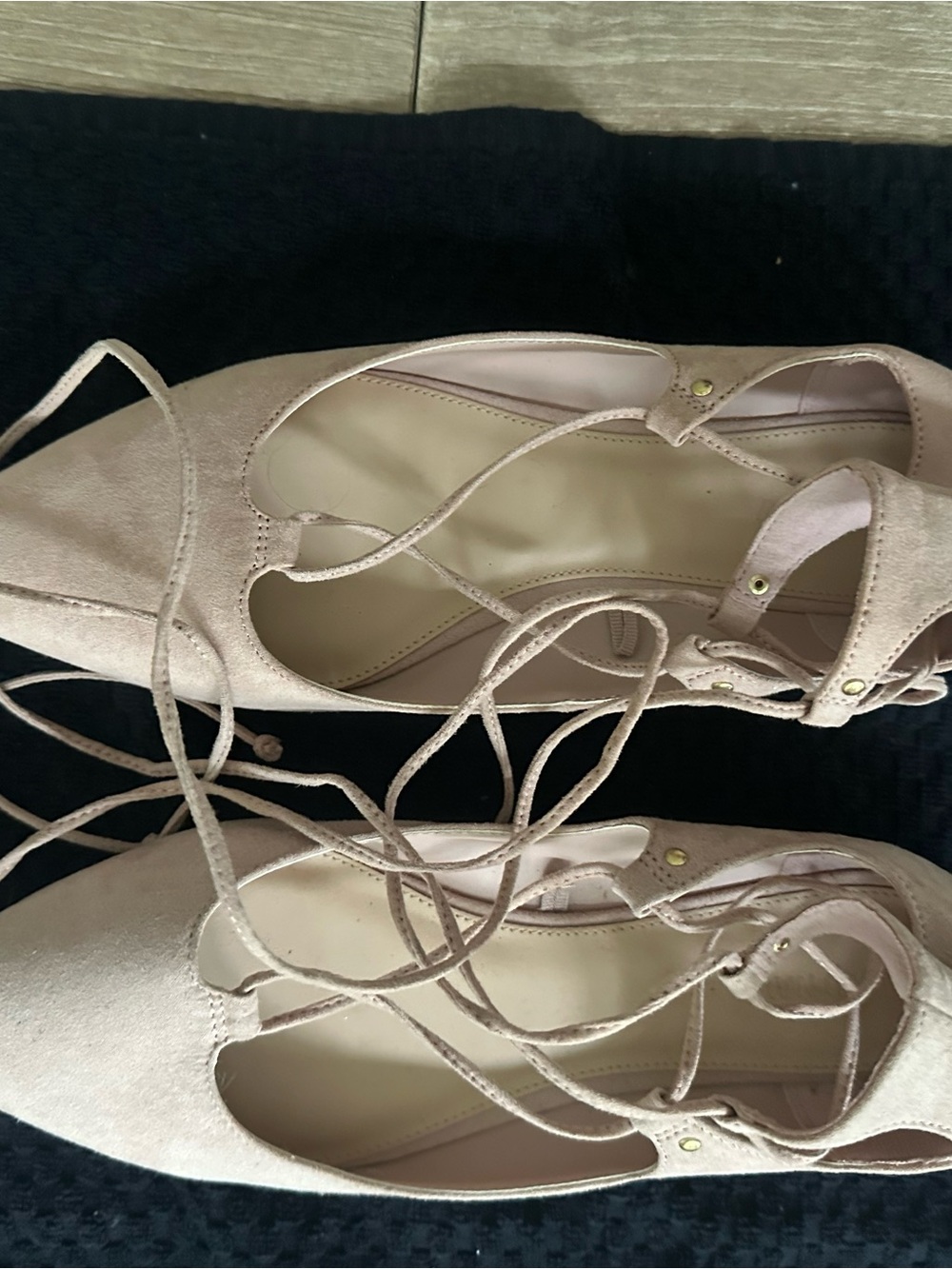 Old Navy Blush Pointed-Toe Lace-Up Flats